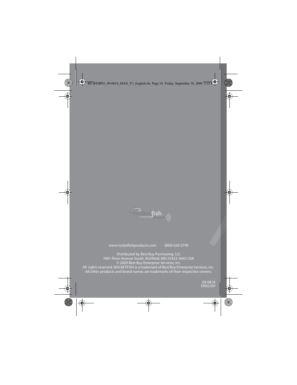 RocketFish RF-BTHP01 User Manual | Page 18 / 18