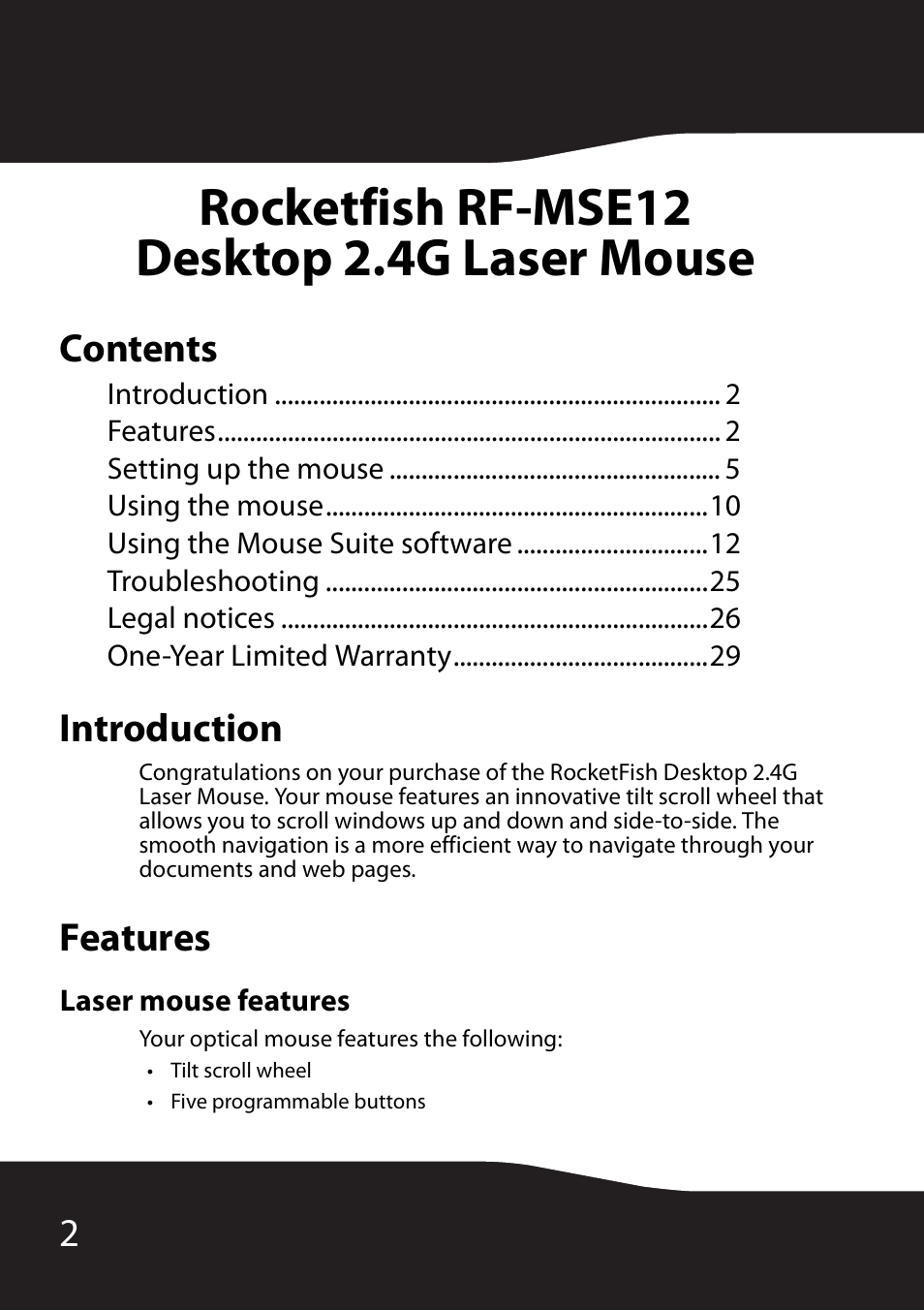 RocketFish RF-MSE12 User Manual | Page 2 / 32