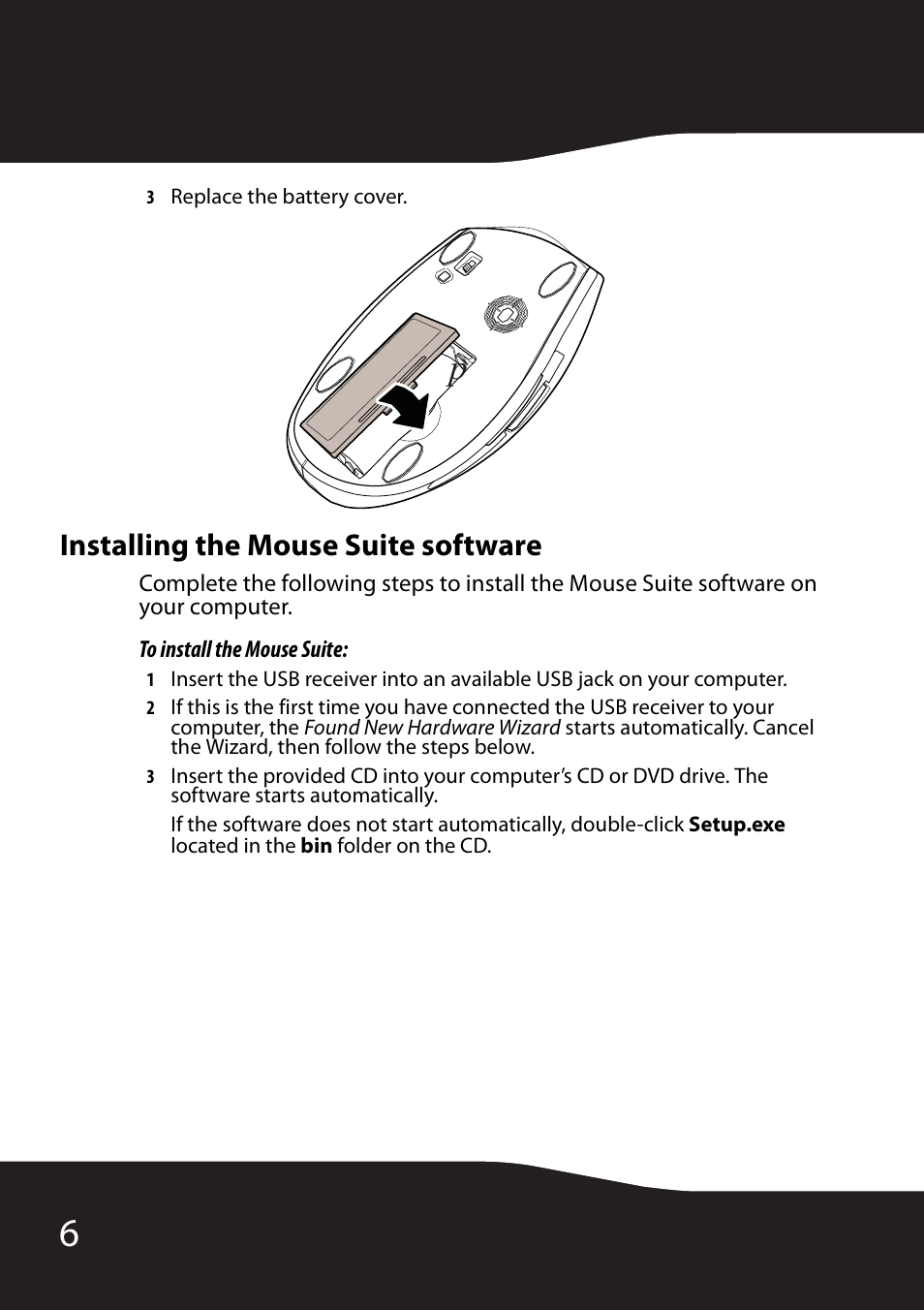 Installing the mouse suite software | RocketFish RF-MSE12 User Manual | Page 6 / 32