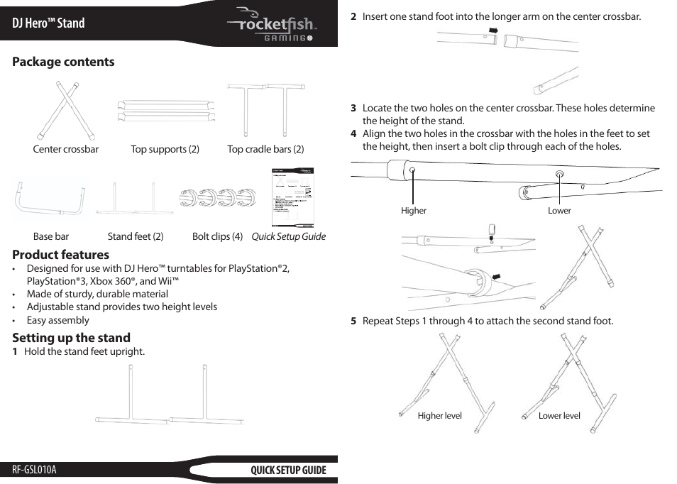 RocketFish RF-GSL010A User Manual | 2 pages