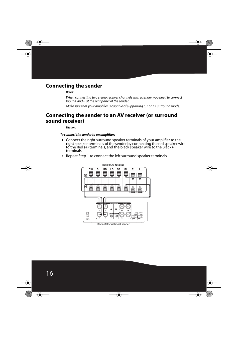 Connecting the sender | RocketFish RF-RBWS02 User Manual | Page 16 / 37