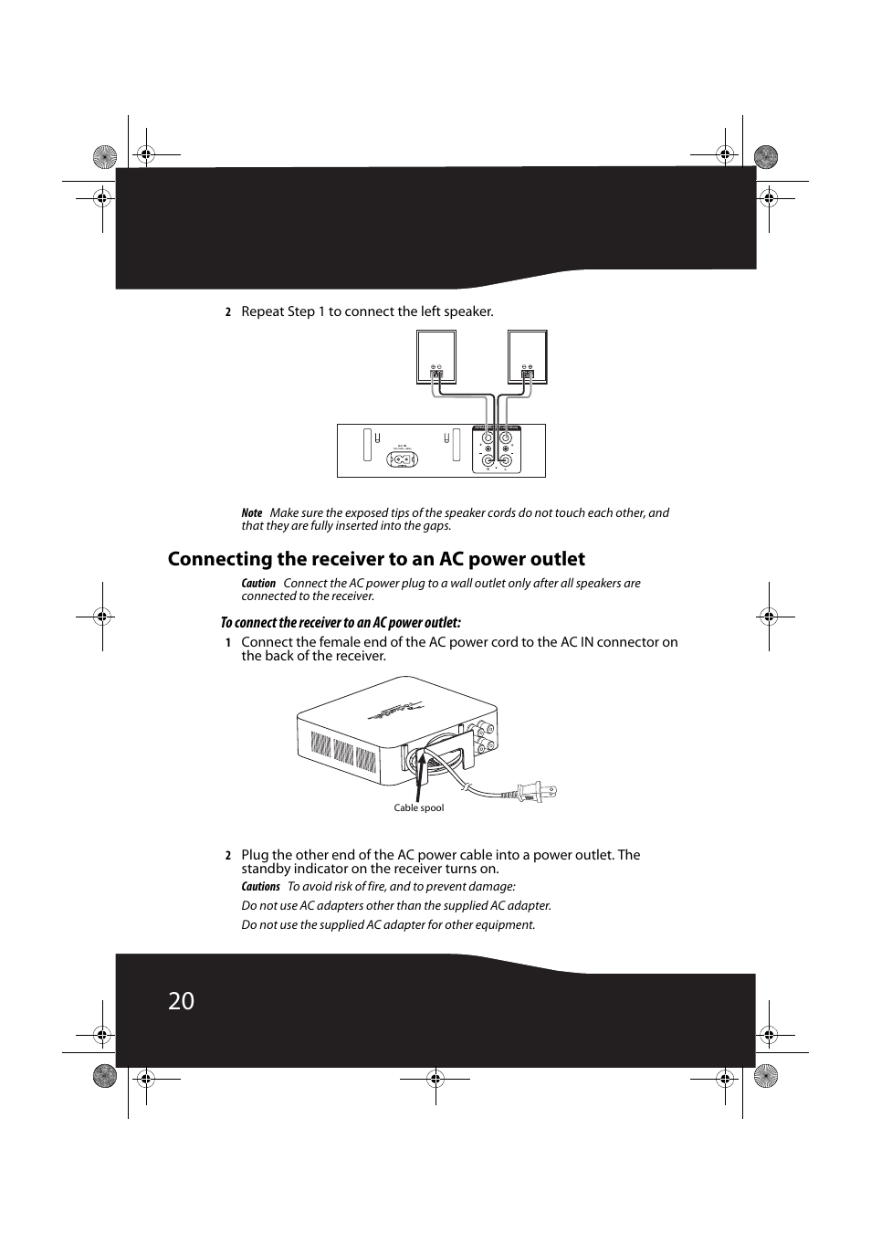 Connecting the receiver to an ac power outlet | RocketFish RF-RBWS02 User Manual | Page 20 / 37