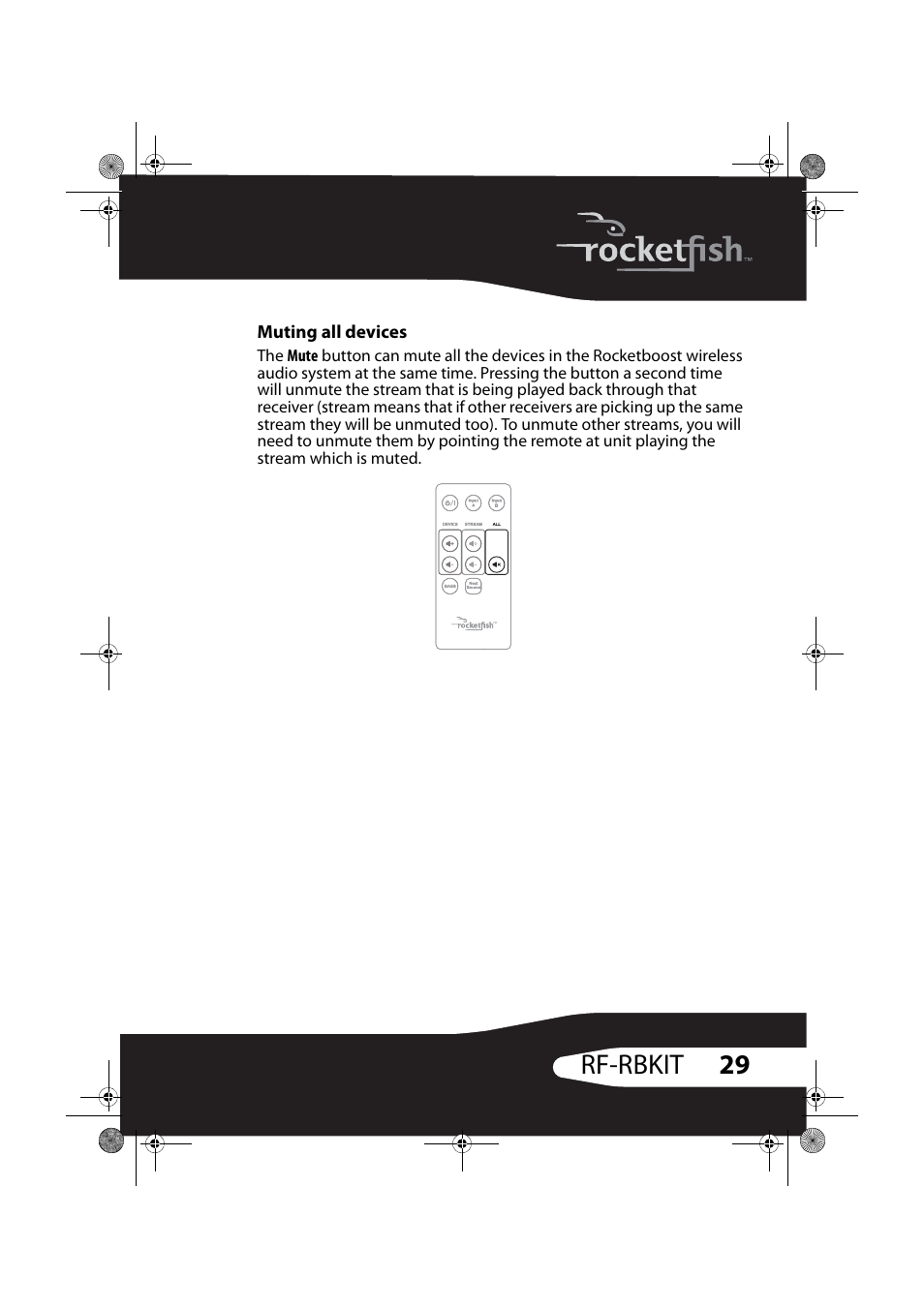 Muting all devices, 29 rf-rbkit | RocketFish RF-RBWS02 User Manual | Page 29 / 37