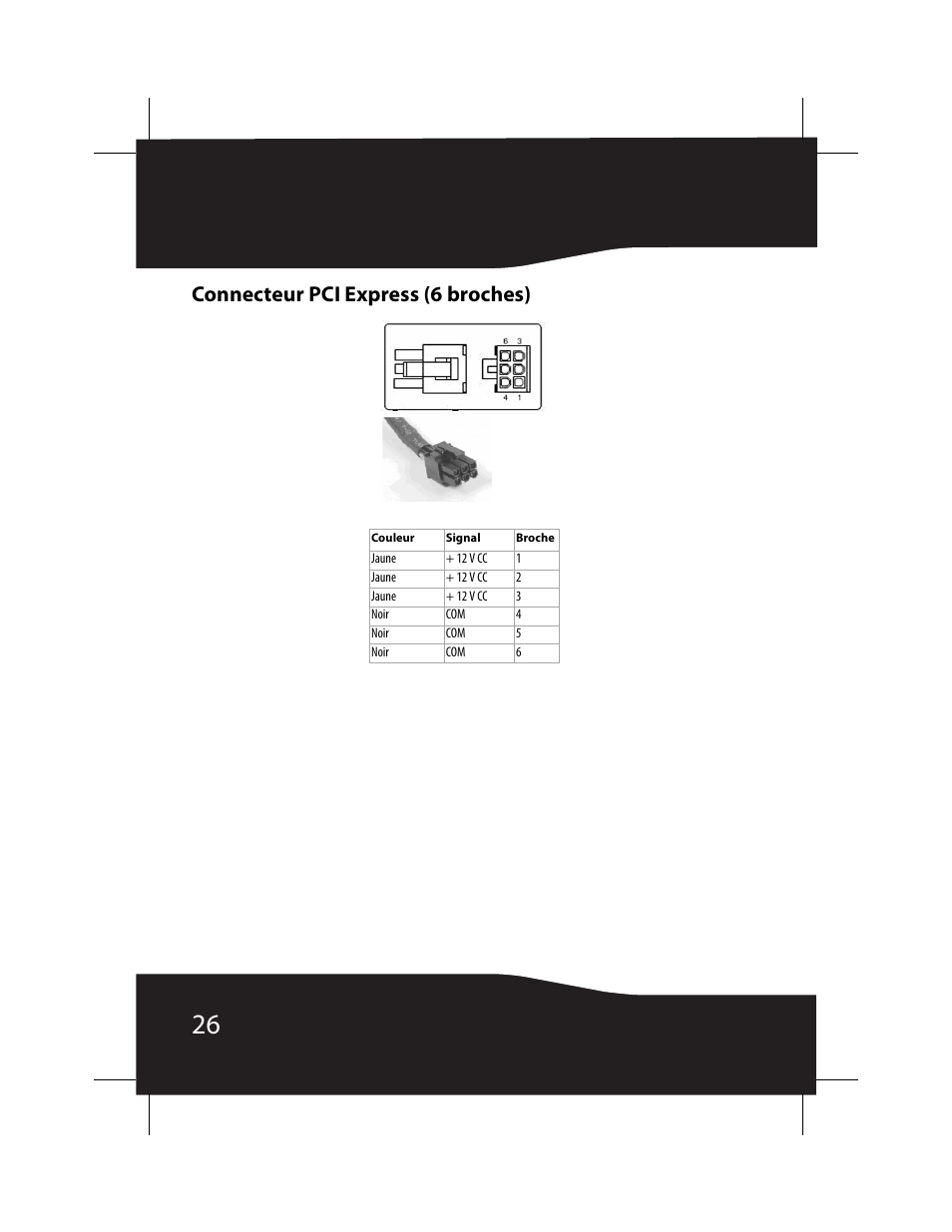 Connecteur pci express (6 broches) | RocketFish RF-700WPS2 User Manual | Page 26 / 52