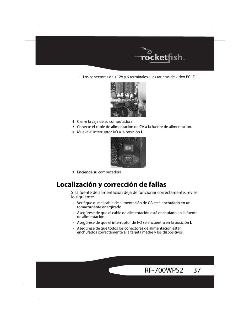 Localización y corrección de fallas | RocketFish RF-700WPS2 User Manual | Page 37 / 52