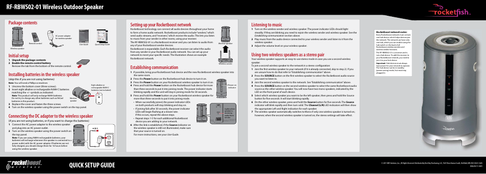 RocketFish RF-RBWS02-01 User Manual | 1 page