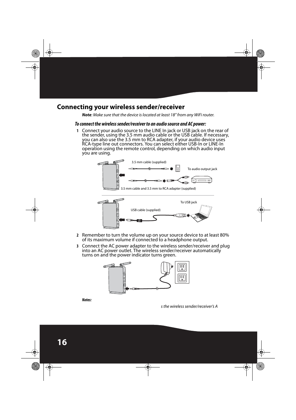 Connecting your wireless sender/receiver | RocketFish ROCKETBOOST RF-RBWS01 User Manual | Page 16 / 35
