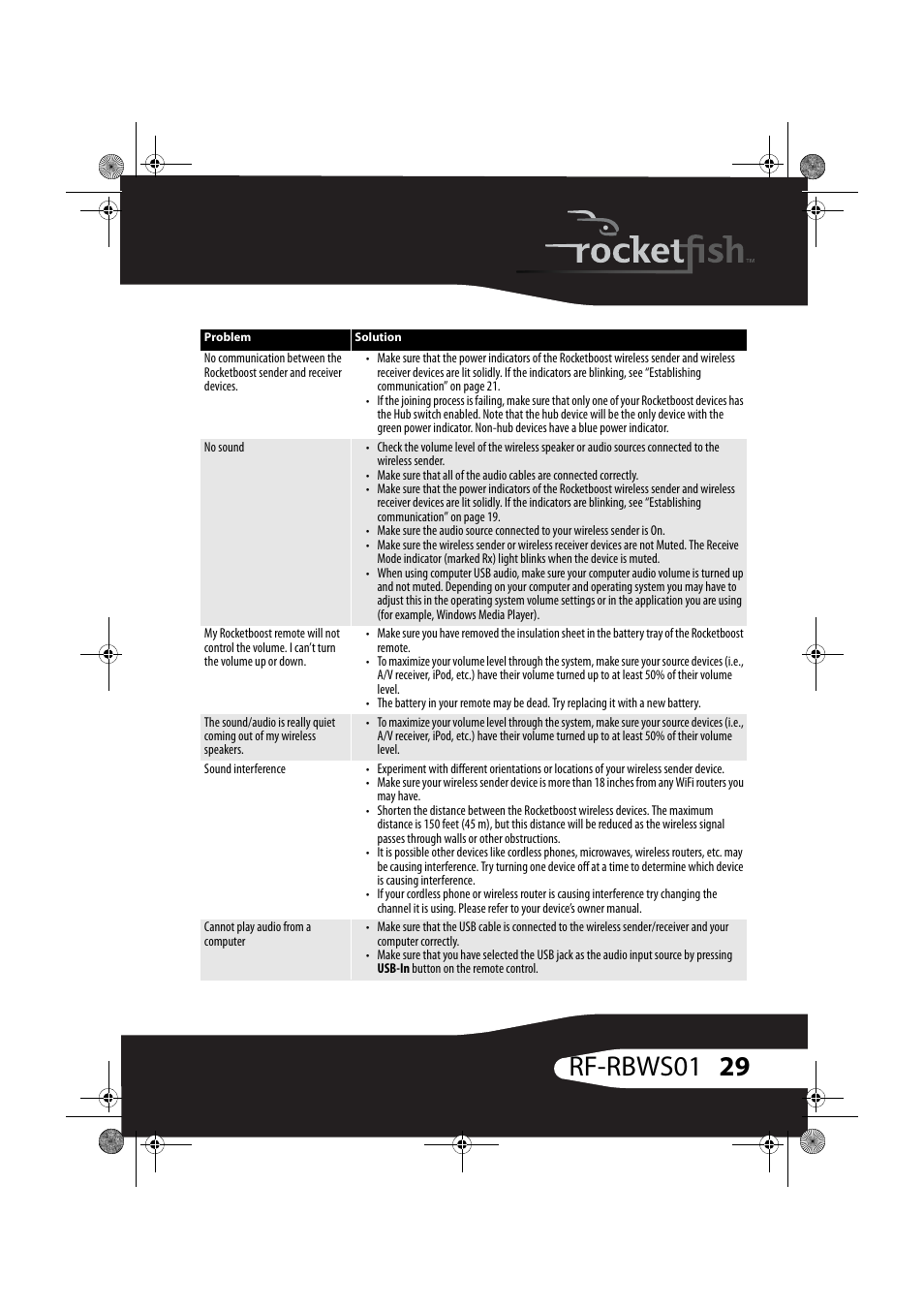29 rf-rbws01 | RocketFish ROCKETBOOST RF-RBWS01 User Manual | Page 29 / 35