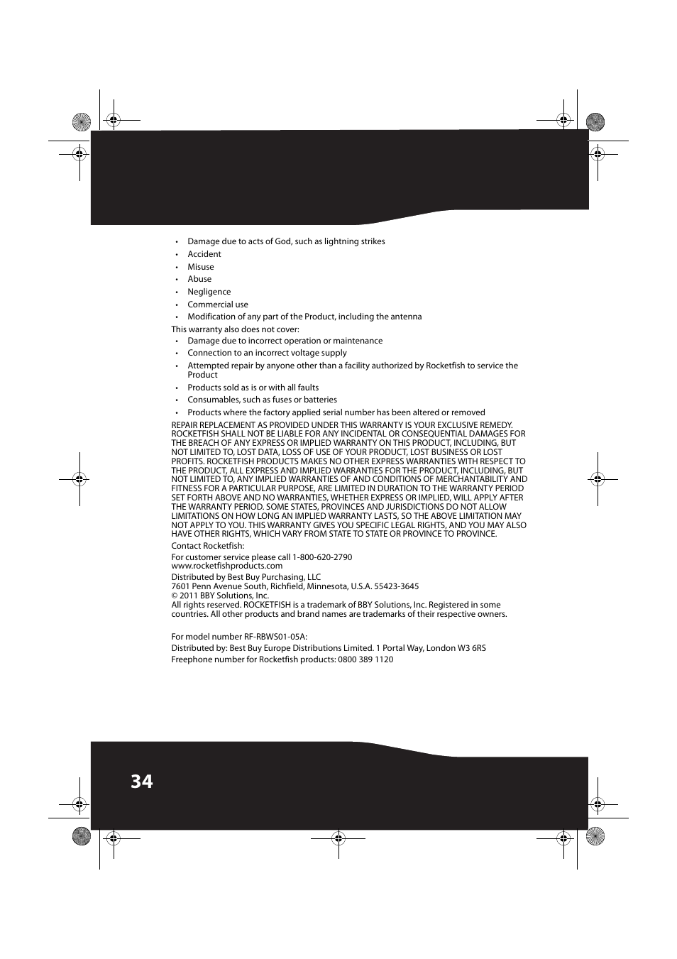RocketFish ROCKETBOOST RF-RBWS01 User Manual | Page 34 / 35