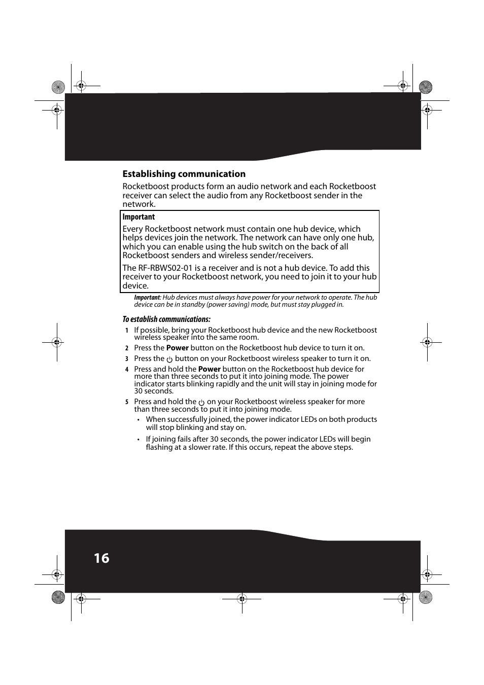 Establishing communication, To establish communications | RocketFish ROCKETBOOST RF-RBWS02-01 User Manual | Page 16 / 31