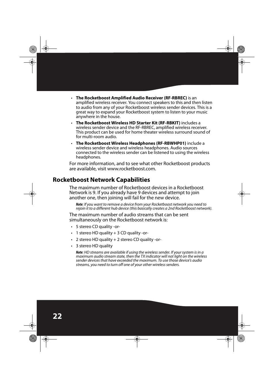 Rocketboost network capabilities | RocketFish ROCKETBOOST RF-RBWS02-01 User Manual | Page 22 / 31