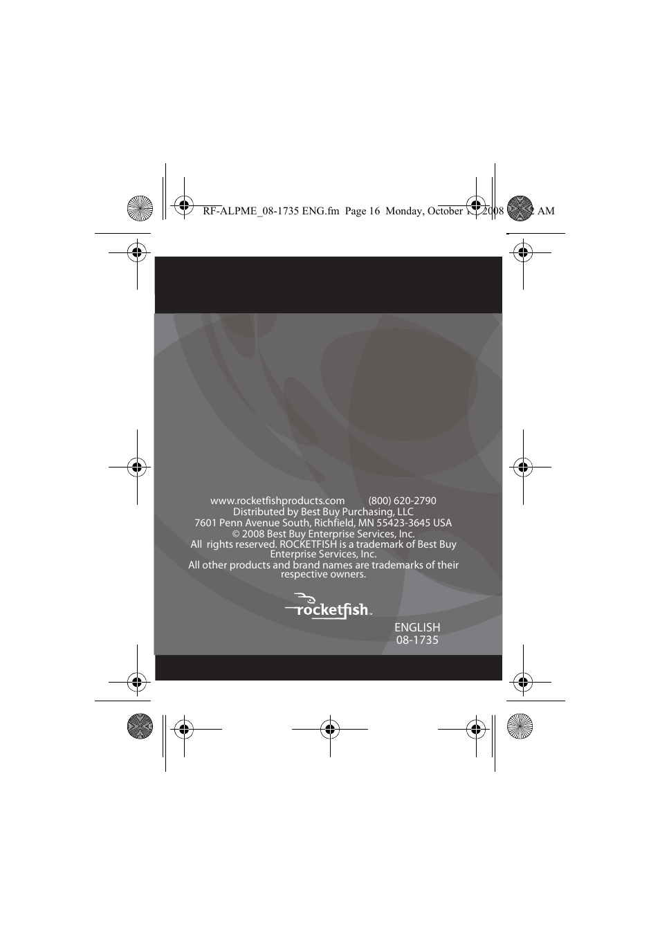 RocketFish RF-ALPME User Manual | Page 16 / 16