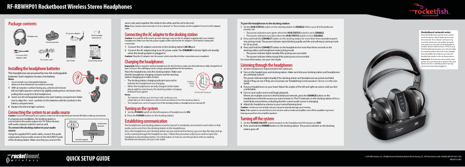 RocketFish RF-RBWHP01 User Manual | 1 page