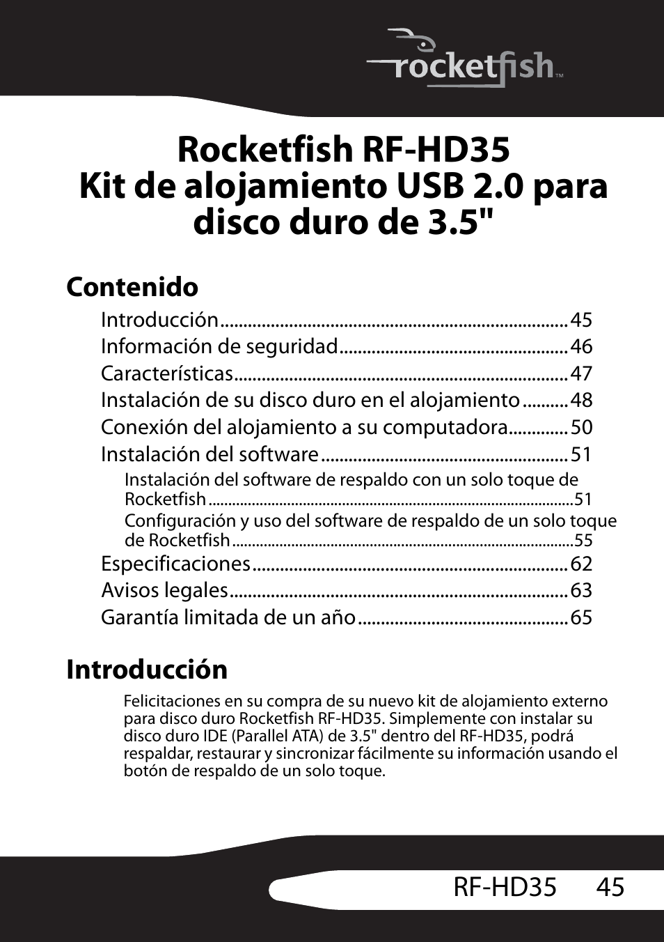 RocketFish RF-HD35 User Manual | Page 47 / 70