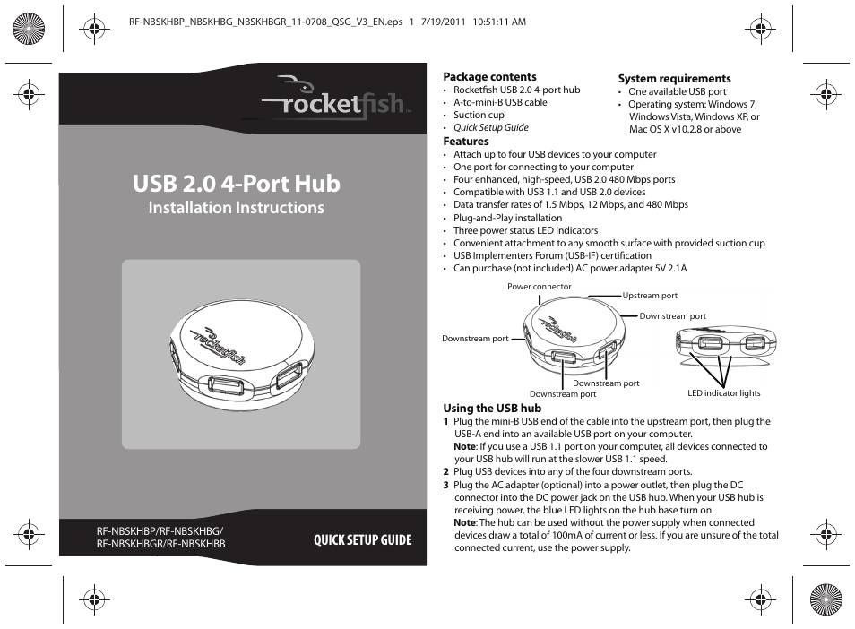 RocketFish RF-NBSKHBP User Manual | 2 pages