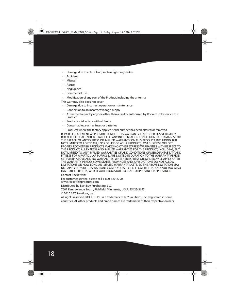 RocketFish RF-900WPS User Manual | Page 18 / 20