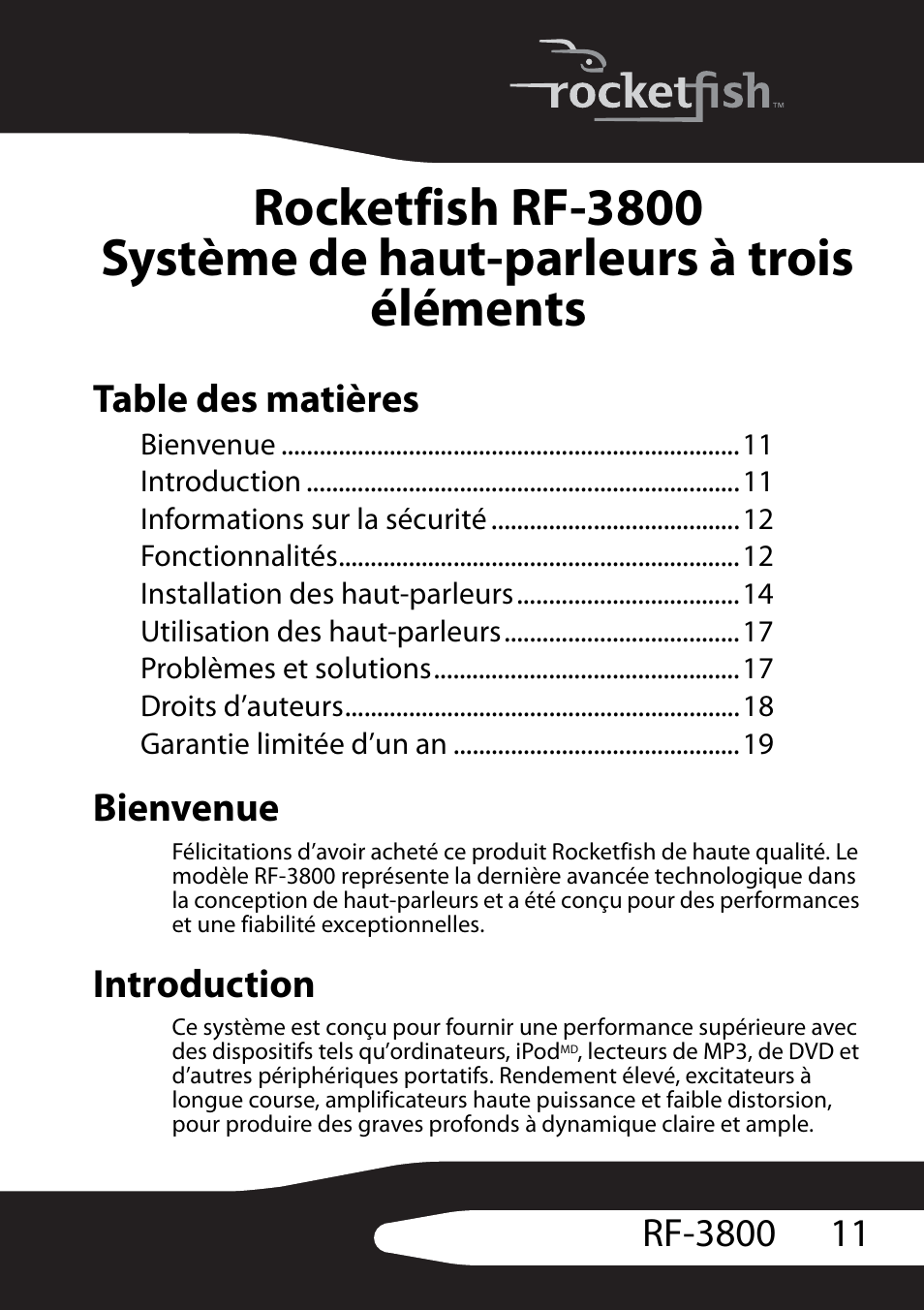 RocketFish RF-3800 User Manual | Page 13 / 34