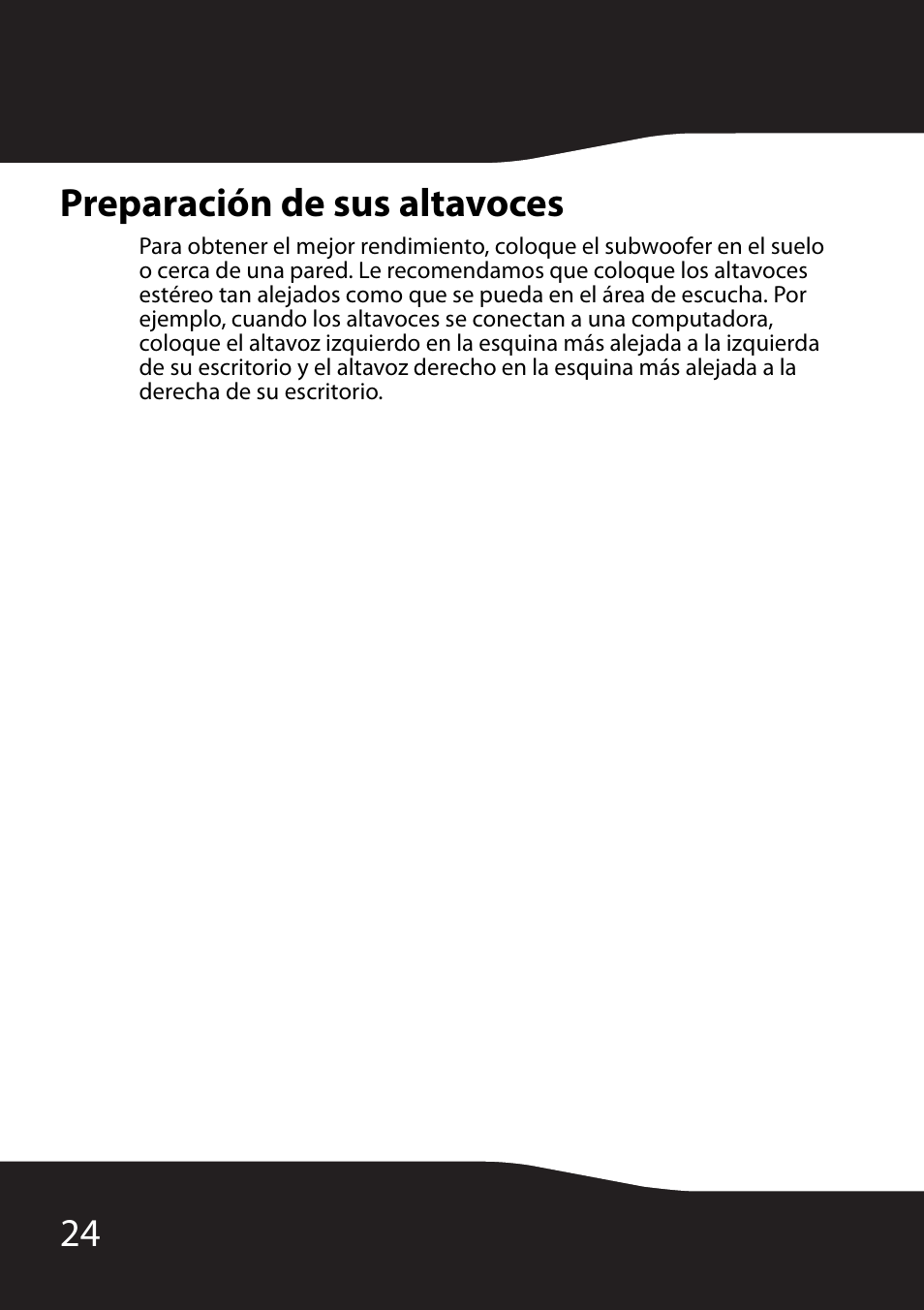 Preparación de sus altavoces, 24 preparación de sus altavoces | RocketFish RF-3800 User Manual | Page 26 / 34