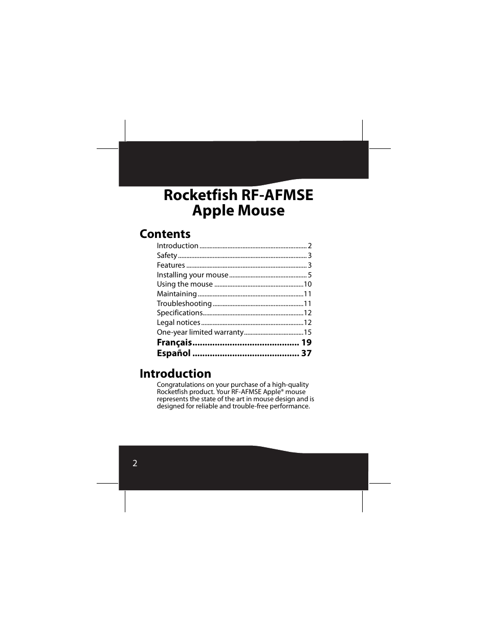 RocketFish RF-AFMSE User Manual | Page 2 / 56