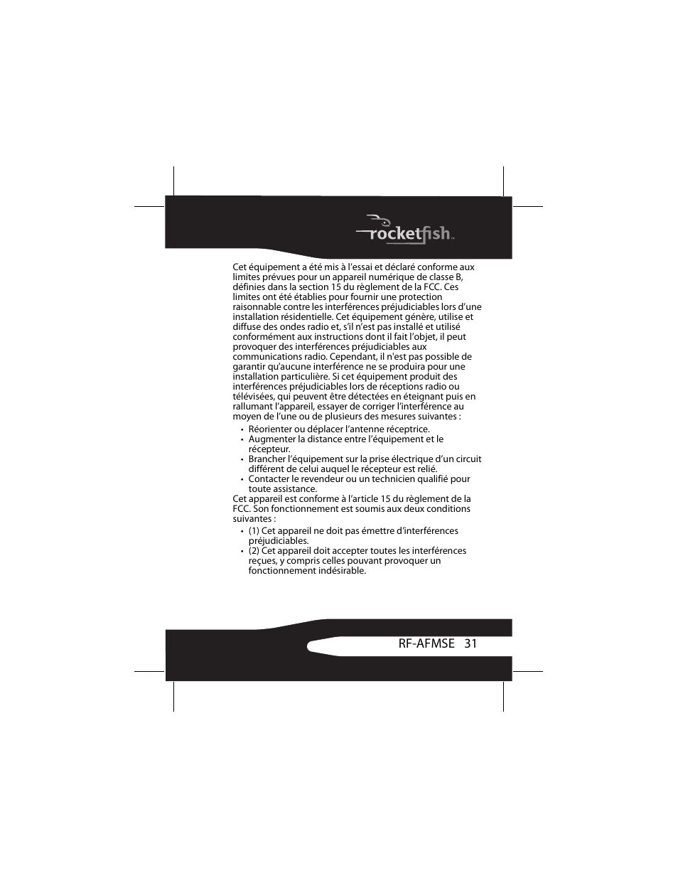 RocketFish RF-AFMSE User Manual | Page 31 / 56