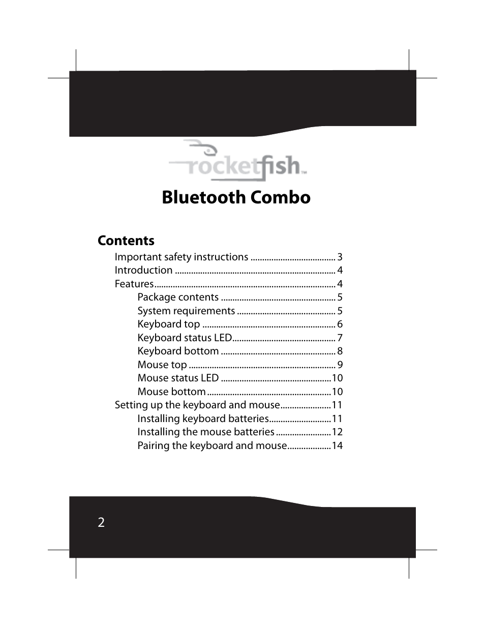 RocketFish RF-BTCMB02 User Manual | Page 2 / 35