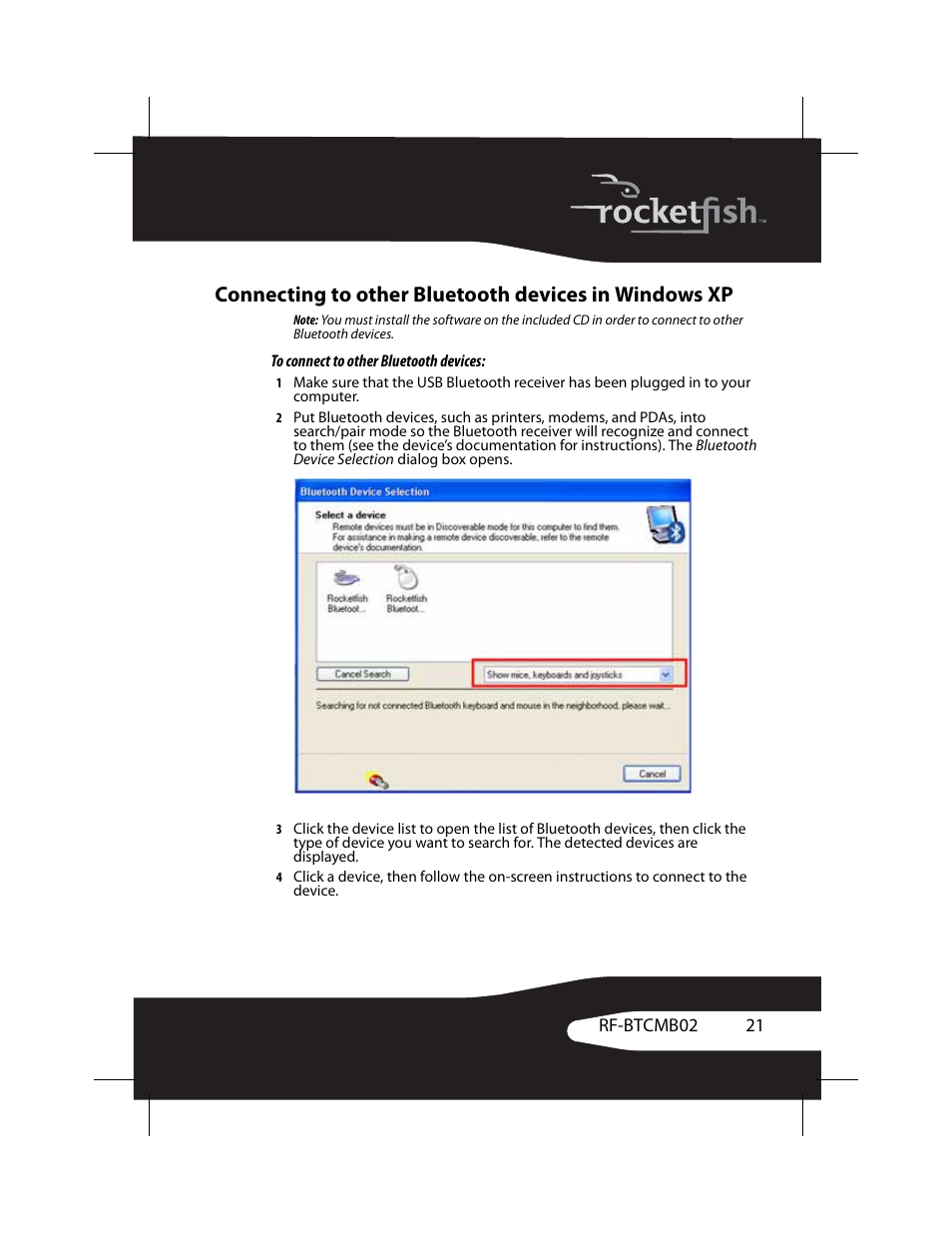 RocketFish RF-BTCMB02 User Manual | Page 21 / 35