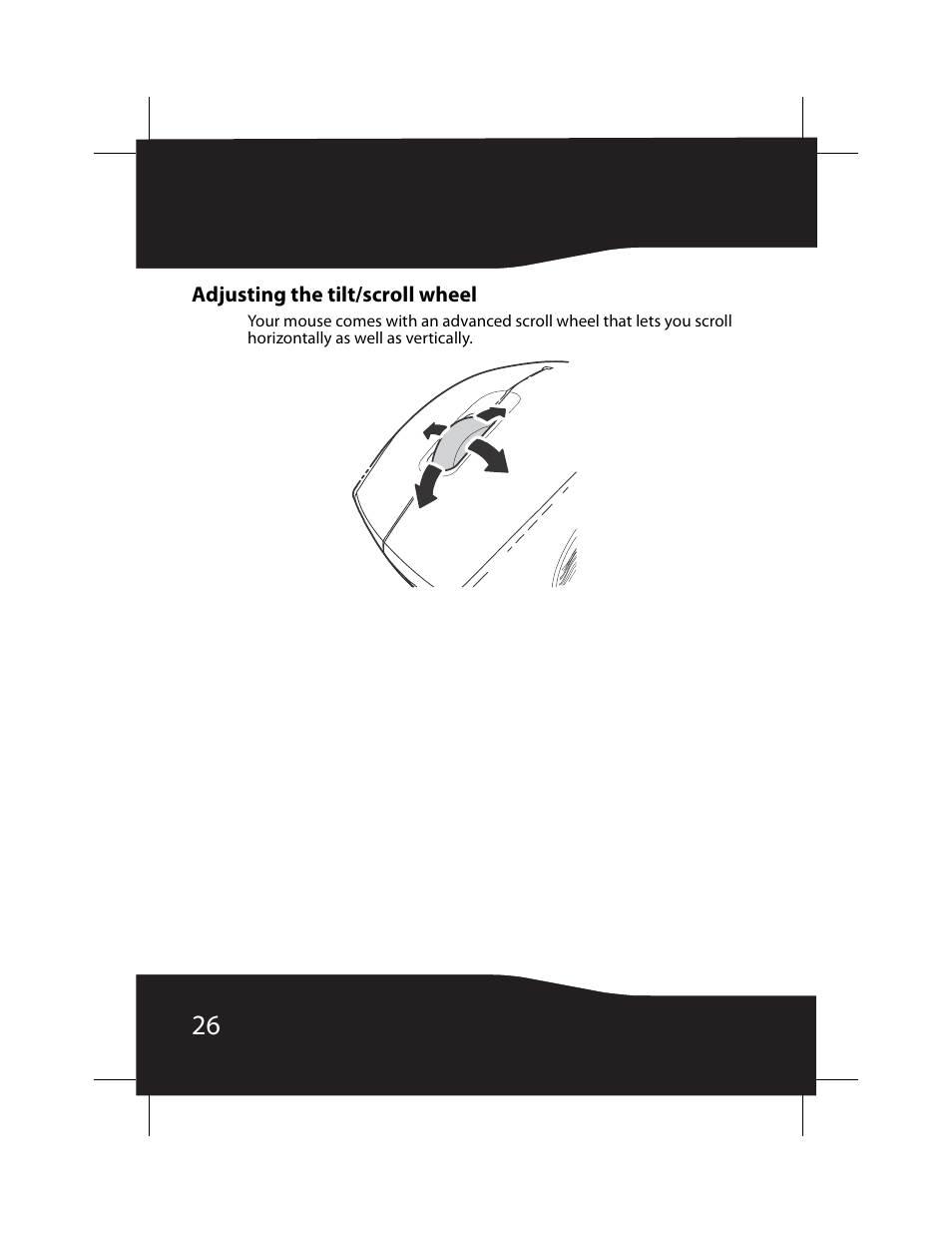 Adjusting the tilt/scroll wheel | RocketFish RF-BTCMB02 User Manual | Page 26 / 35