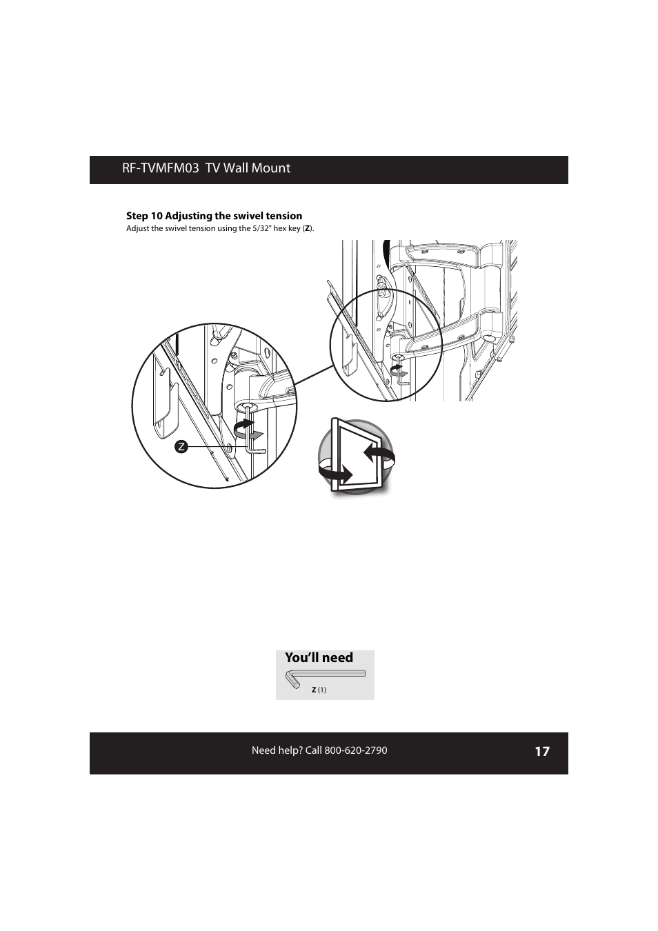 Rf-tvmfm03 tv wall mount, You’ll need | RocketFish RF-TVMFM03 User Manual | Page 17 / 20