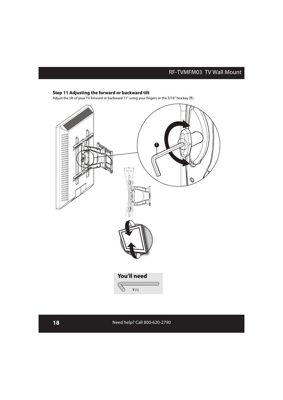 Rf-tvmfm03 tv wall mount, You’ll need | RocketFish RF-TVMFM03 User Manual | Page 18 / 20