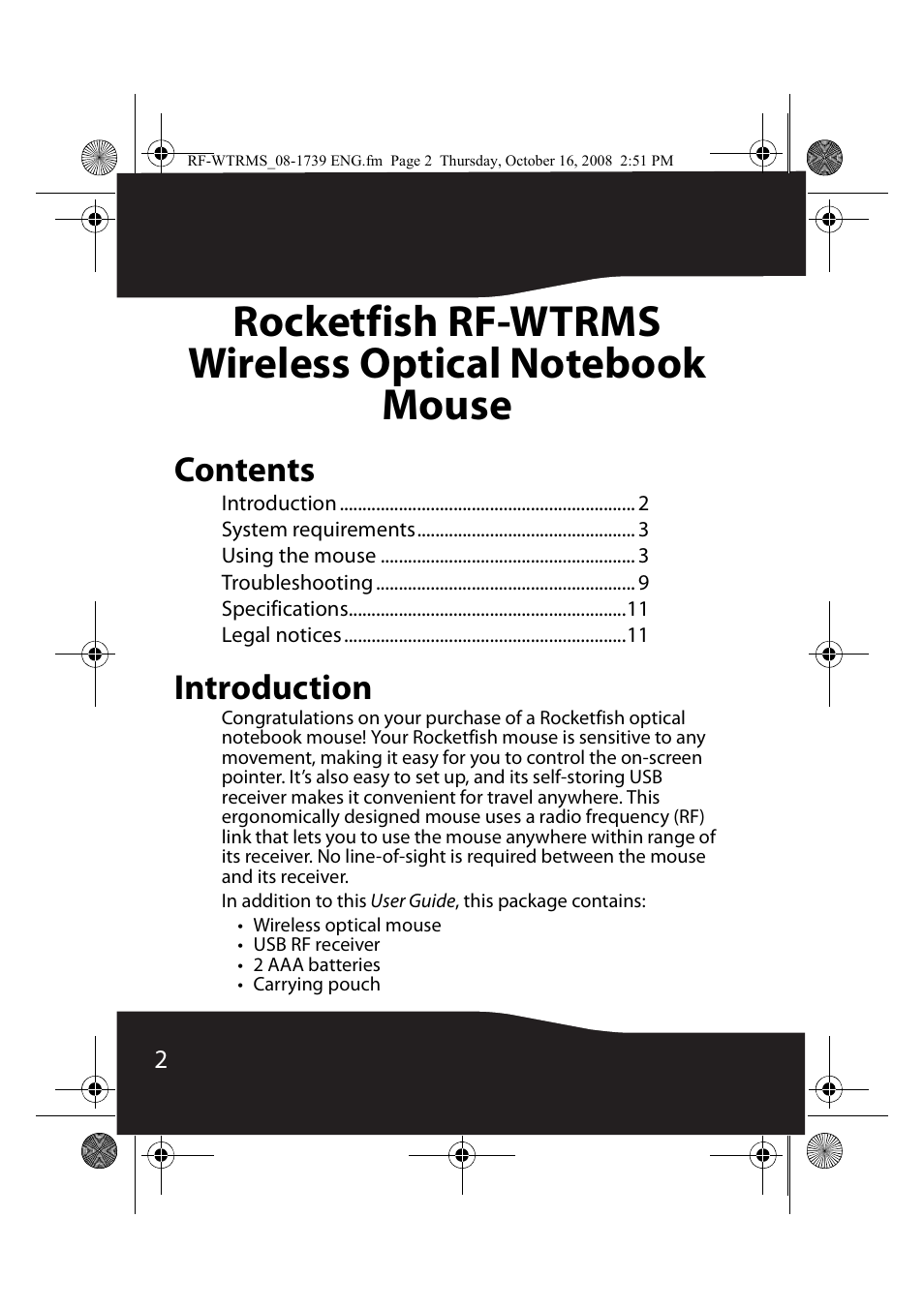 RocketFish RF-WTRMS User Manual | Page 2 / 16