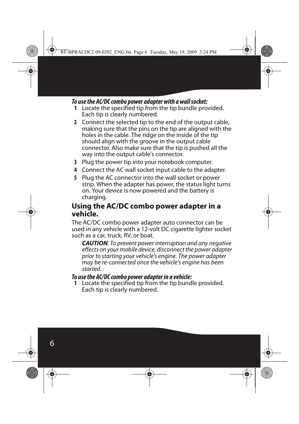 RocketFish RF-BPRACDC2 User Manual | Page 6 / 16