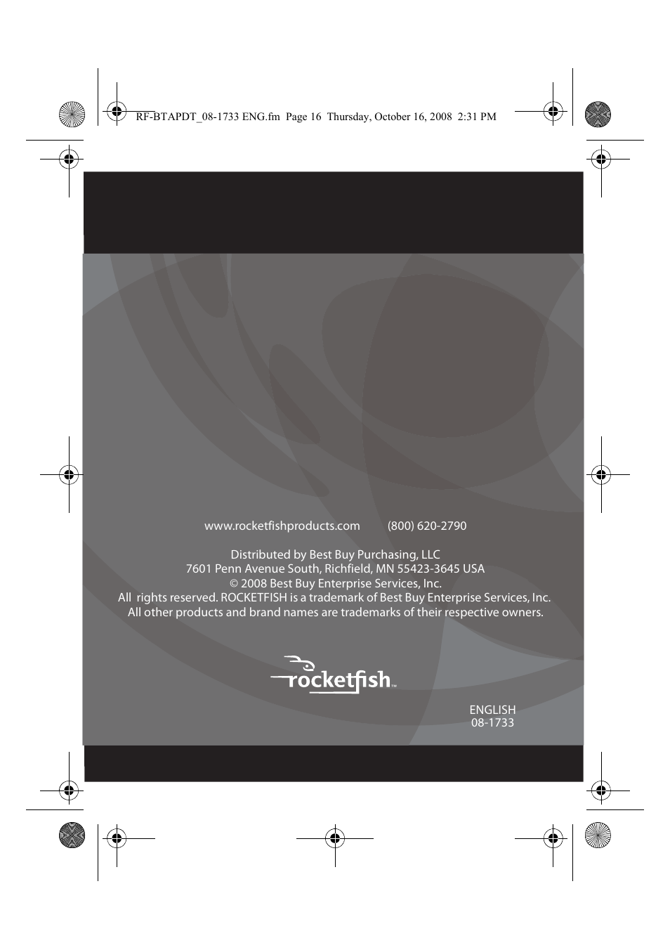 RocketFish RF-BTAPDT User Manual | Page 16 / 16