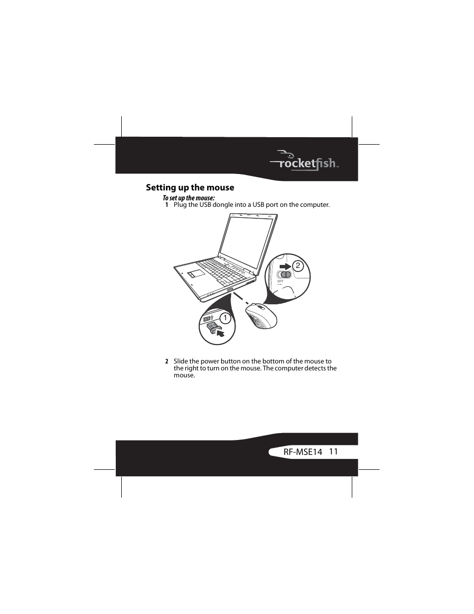 11 rf-mse14 setting up the mouse | RocketFish RF-MSE14 User Manual | Page 11 / 36