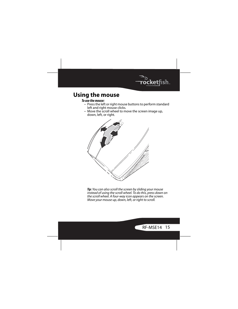 Using the mouse | RocketFish RF-MSE14 User Manual | Page 15 / 36