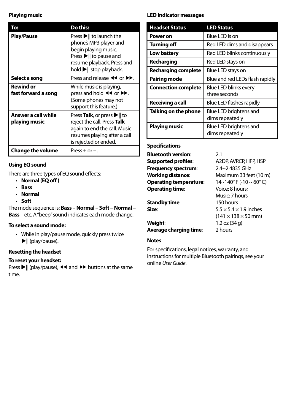 RocketFish RF-BTHP02 User Manual | Page 2 / 2