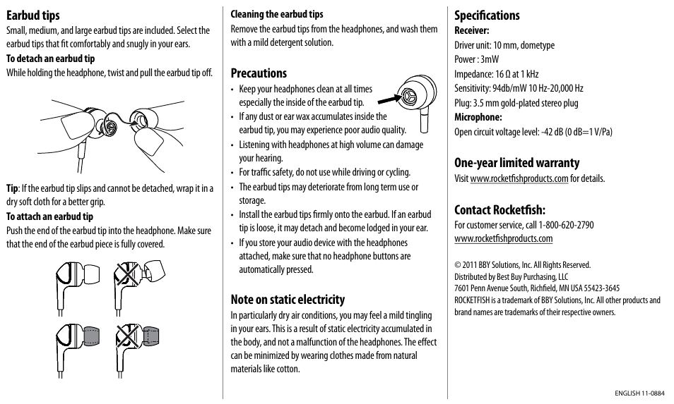 RocketFish RF-IC3BL User Manual | Page 2 / 2