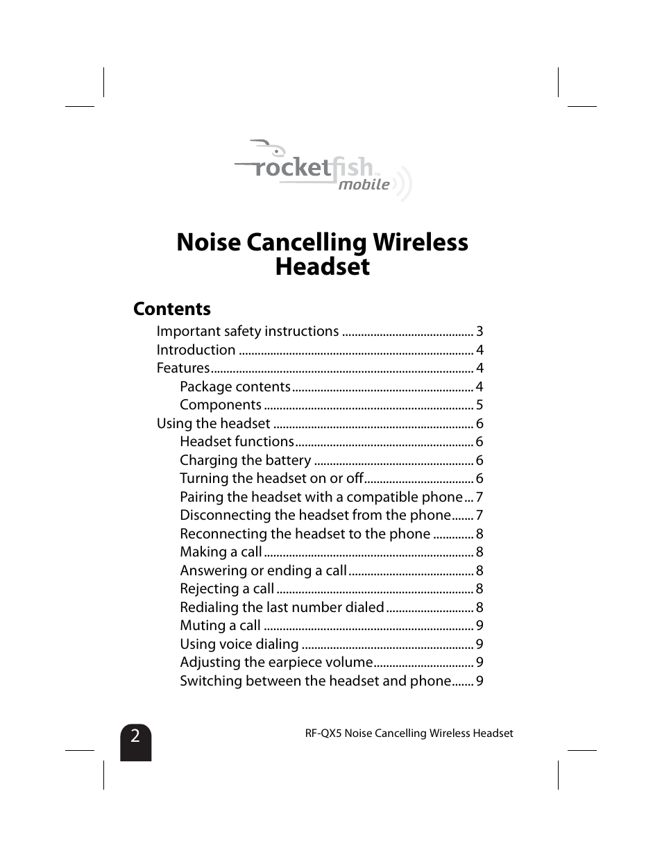 RocketFish RF-QX5 User Manual | Page 2 / 15
