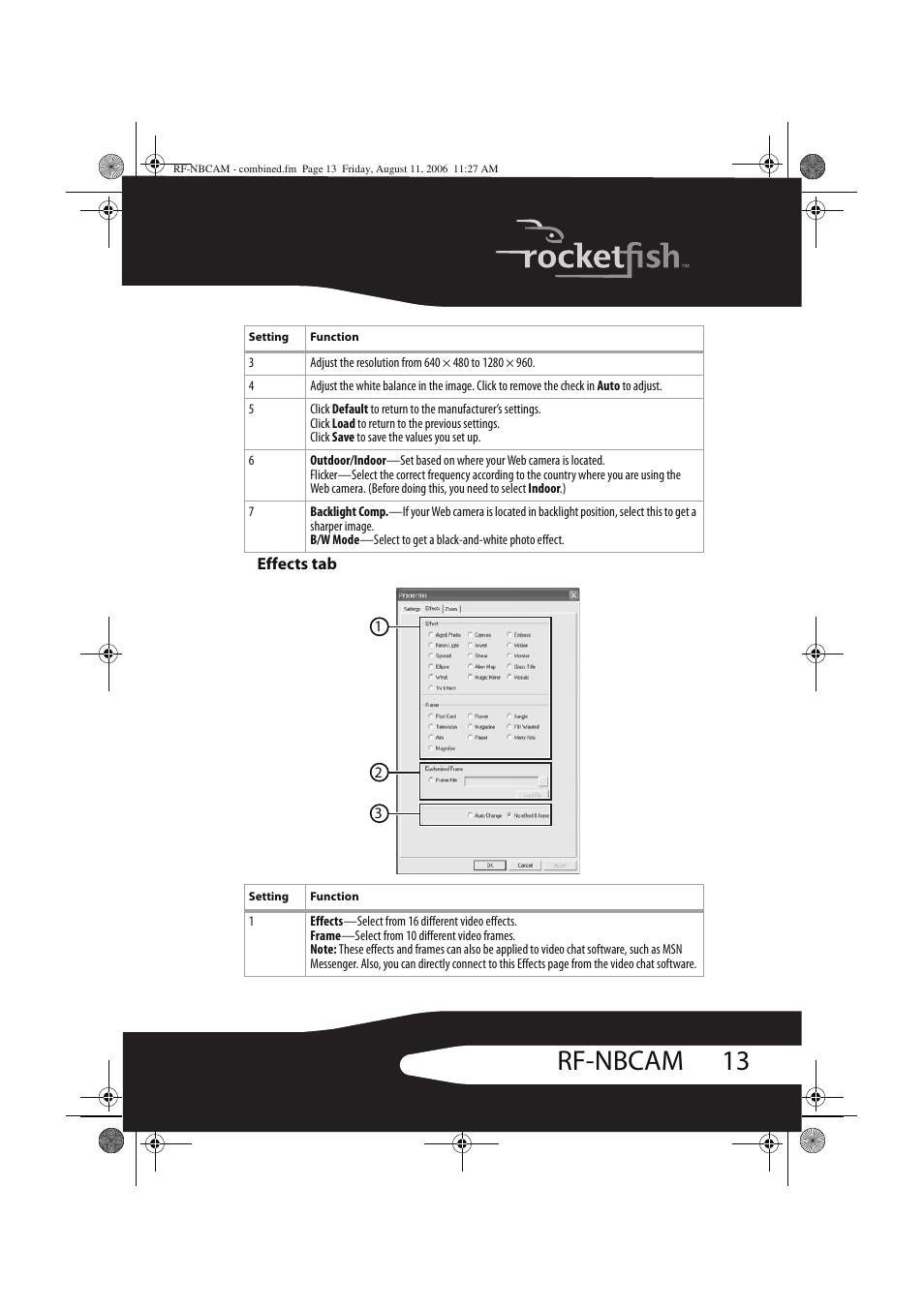 13 rf-nbcam | RocketFish RF-NBCAM User Manual | Page 13 / 62