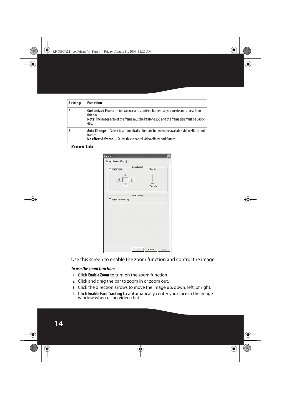 RocketFish RF-NBCAM User Manual | Page 14 / 62