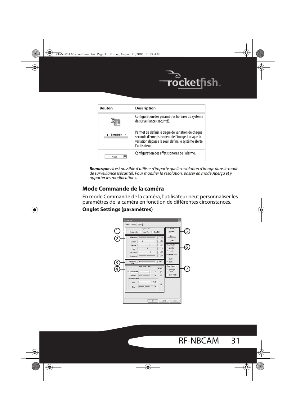 31 rf-nbcam | RocketFish RF-NBCAM User Manual | Page 31 / 62
