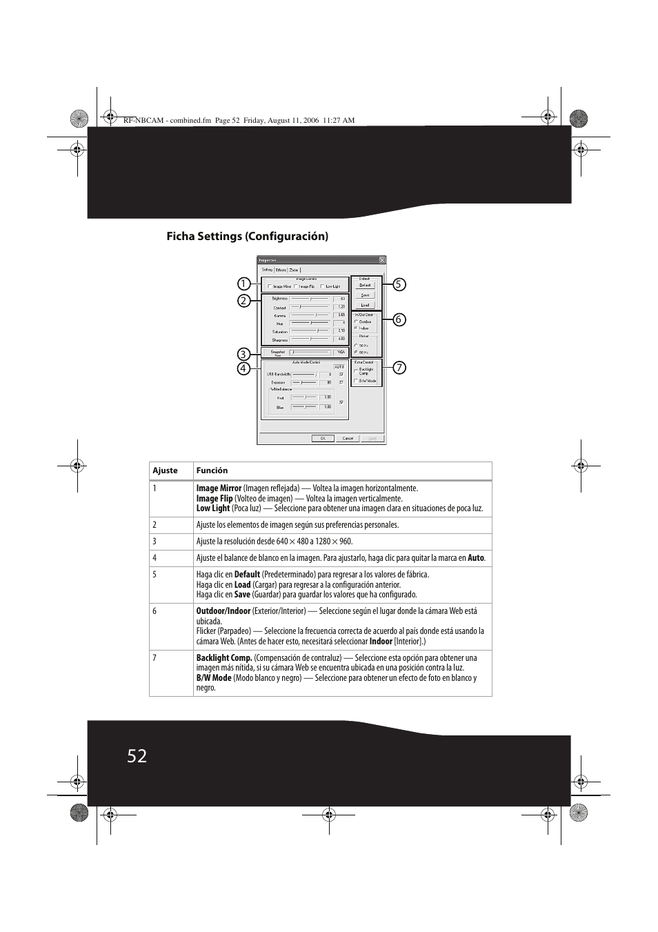 RocketFish RF-NBCAM User Manual | Page 52 / 62