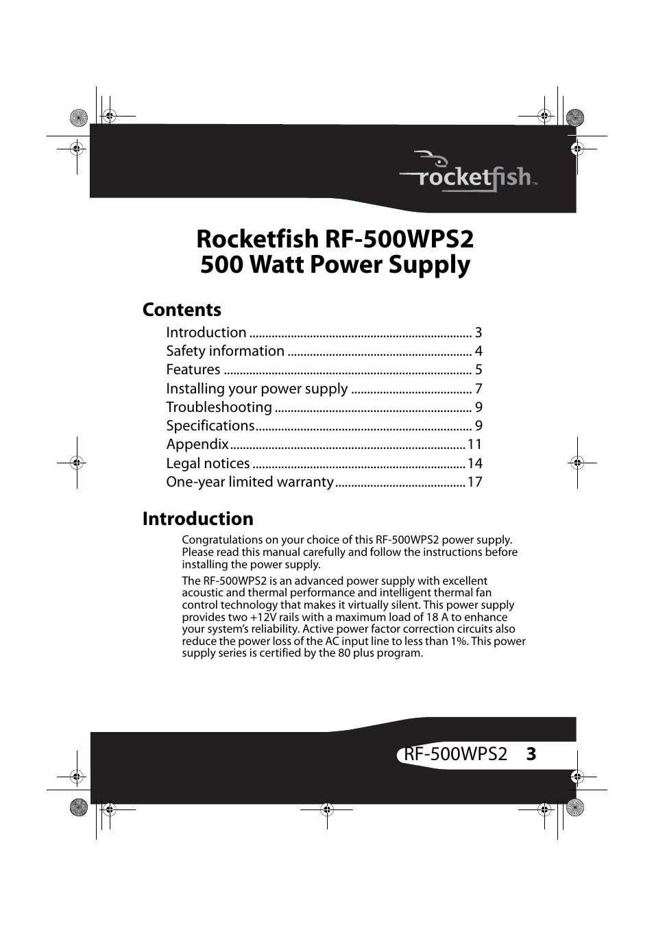 RocketFish RF-500WPS2 User Manual | Page 2 / 18