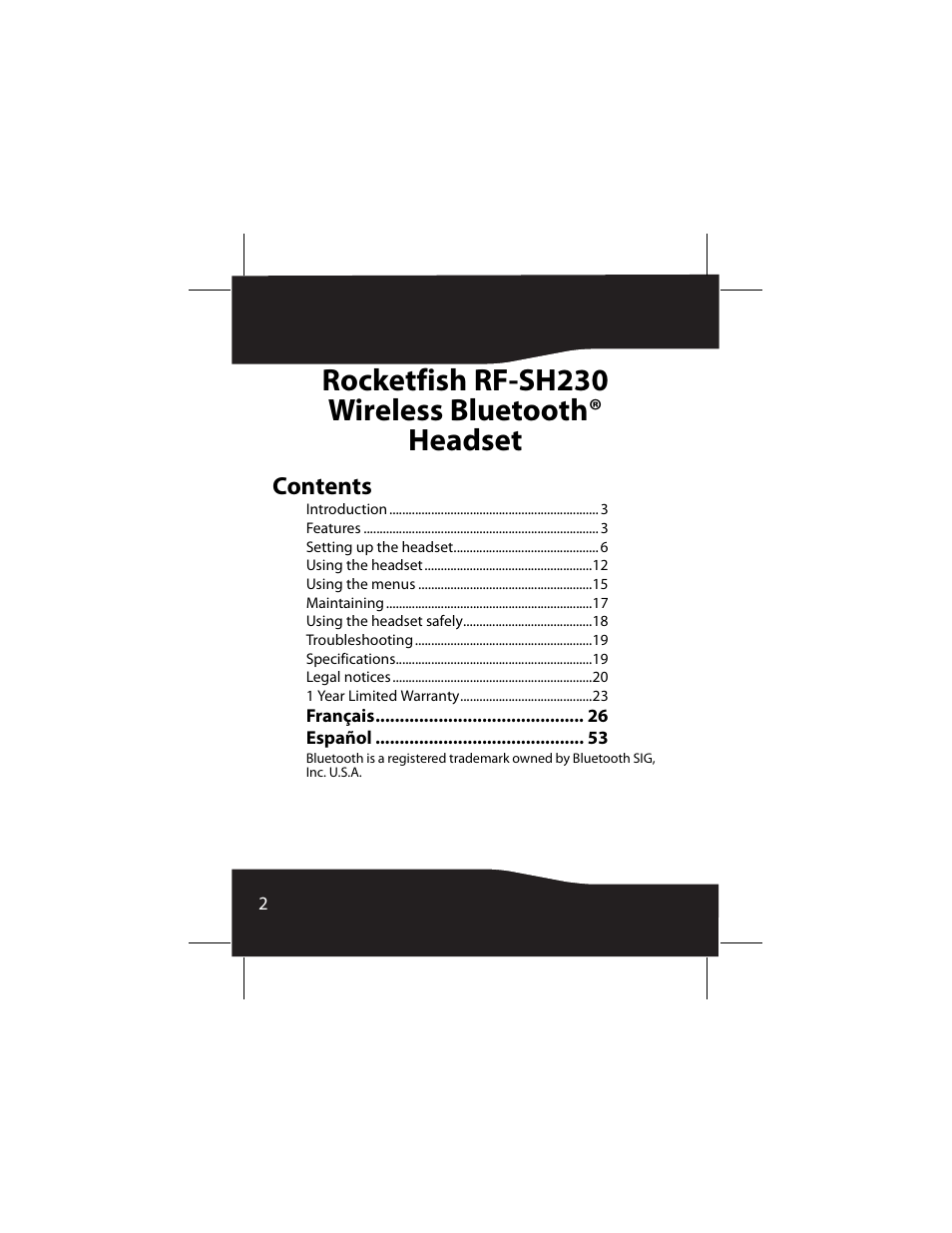 RocketFish RF-SH230 User Manual | Page 2 / 80