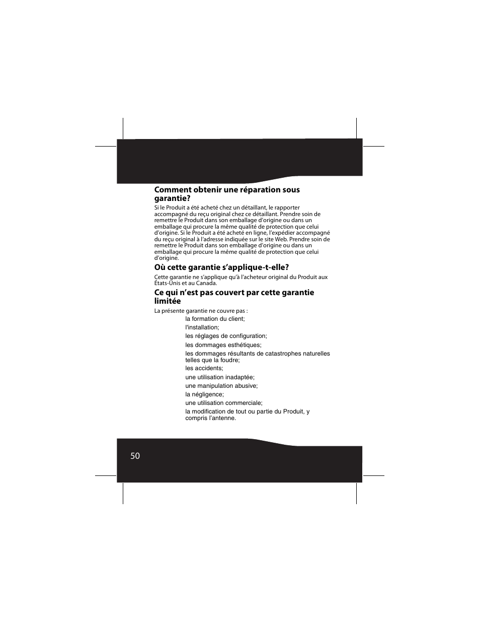Comment obtenir une réparation sous garantie, Où cette garantie s’applique-t-elle | RocketFish RF-SH230 User Manual | Page 50 / 80