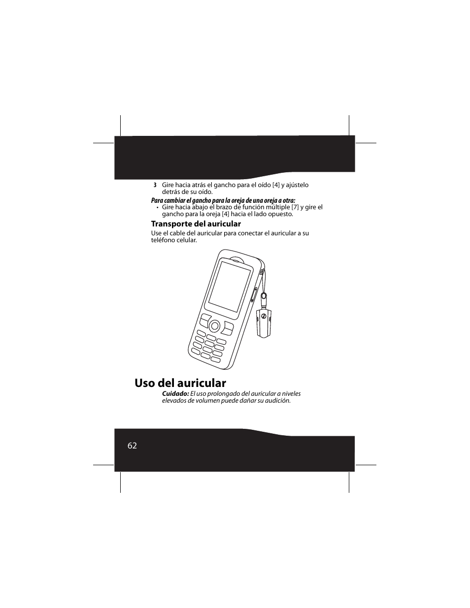Transporte del auricular, Uso del auricular | RocketFish RF-SH230 User Manual | Page 62 / 80
