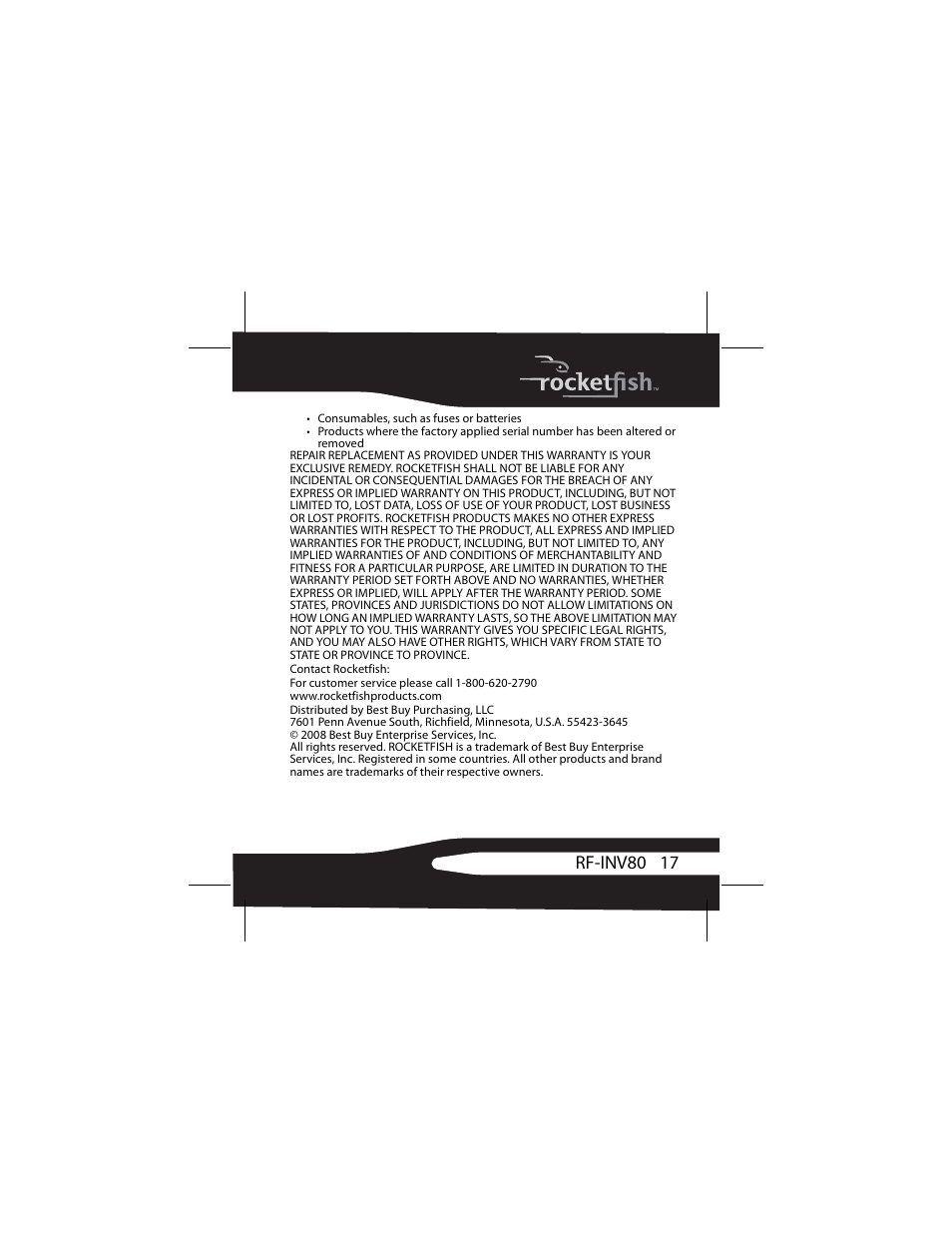17 rf-inv80 | RocketFish 3RF-INV80 User Manual | Page 17 / 56