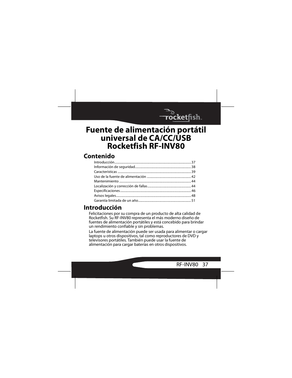 RocketFish 3RF-INV80 User Manual | Page 37 / 56