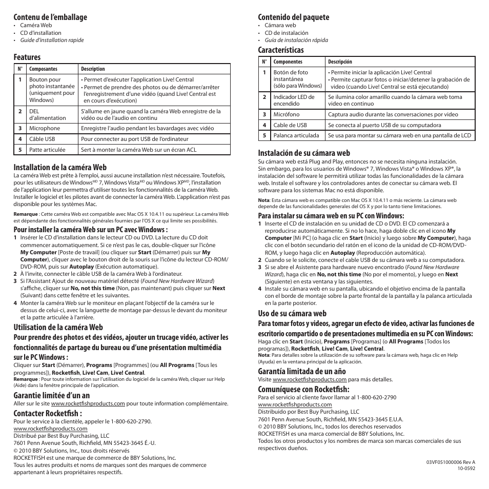 RocketFish RF-HDWEB User Manual | Page 2 / 2