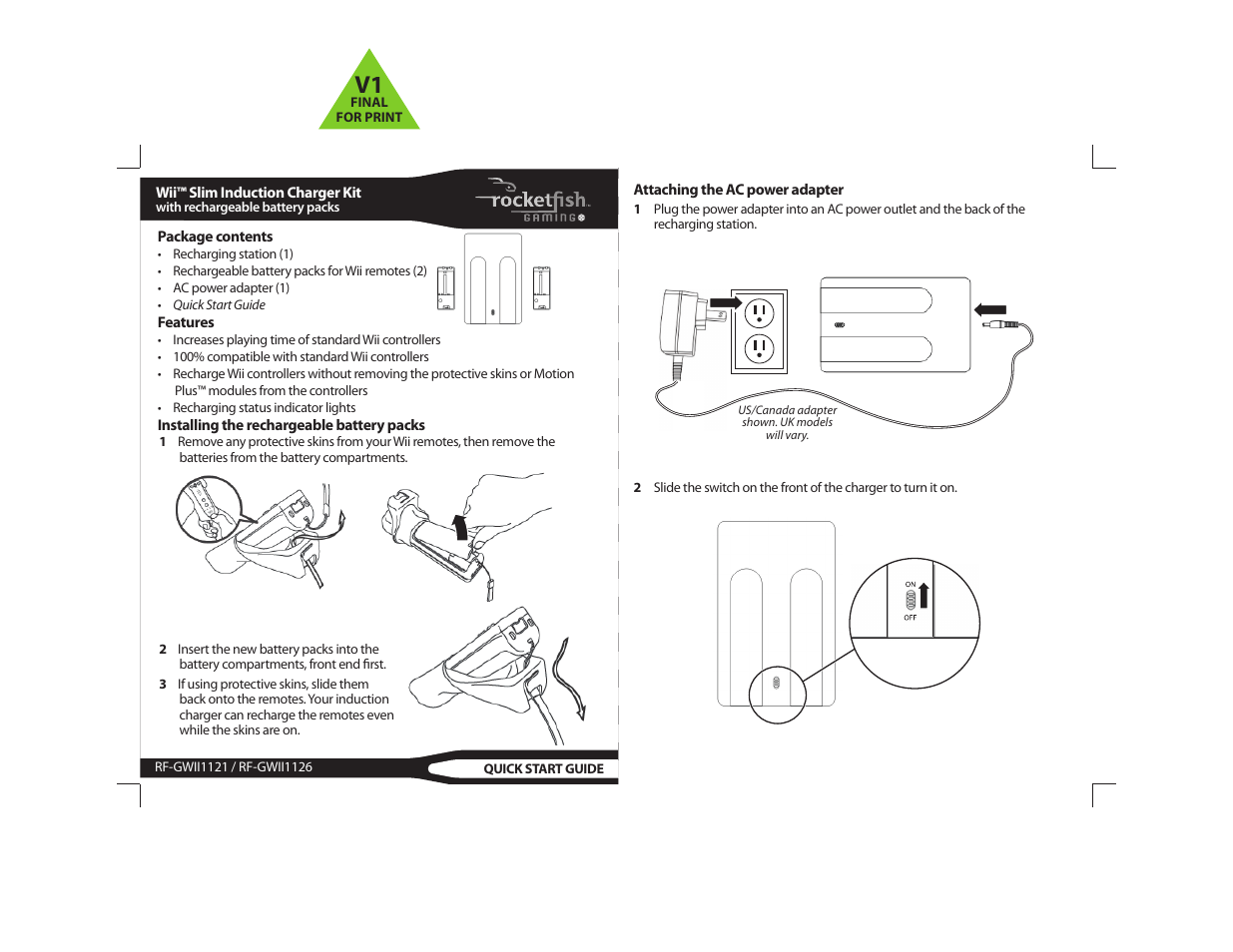 RocketFish RF-GWII1126 User Manual | 2 pages