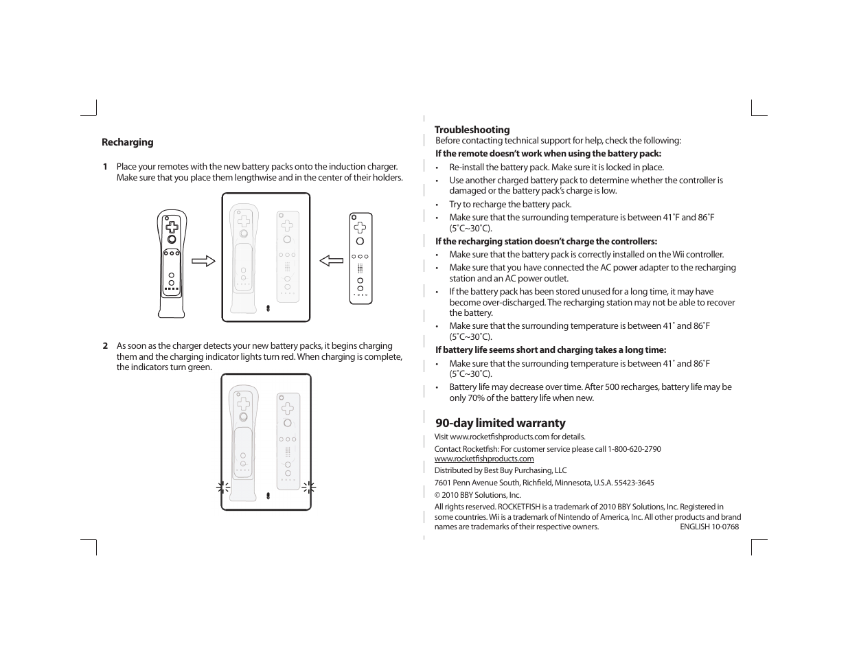 Day limited warranty | RocketFish RF-GWII1126 User Manual | Page 2 / 2